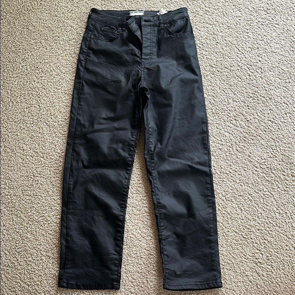 We The Free Black Straight Leg vegan leather Classic Fit